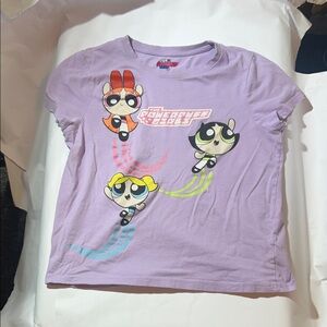 The Powerpuff Girls Cartoon Network Lavender Graphic Tee (Stains)